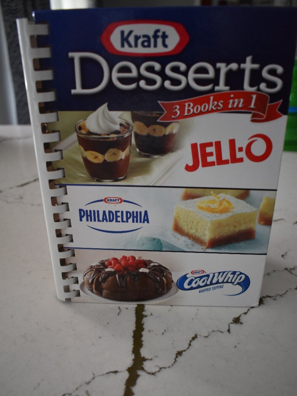 Kraft Desserts 3 Books in 1 Cookbook Jell-O Philadelphia Cool Whip Spiral Bound